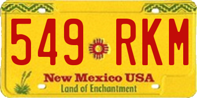 NM license plate 549RKM
