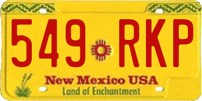 NM license plate 549RKP