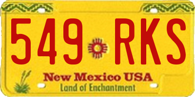 NM license plate 549RKS