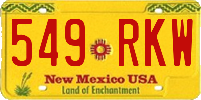 NM license plate 549RKW