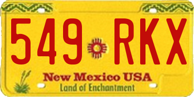 NM license plate 549RKX