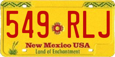 NM license plate 549RLJ