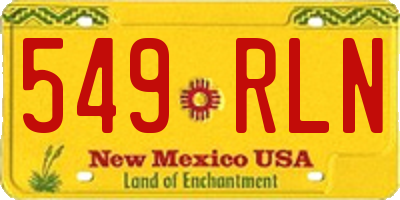 NM license plate 549RLN