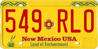 NM license plate 549RLO