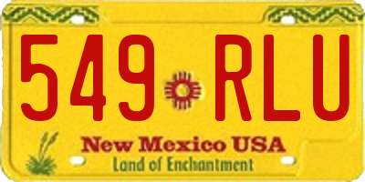NM license plate 549RLU