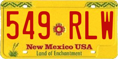 NM license plate 549RLW