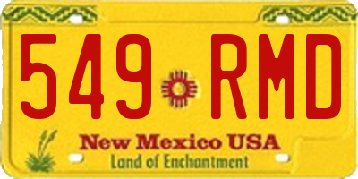 NM license plate 549RMD