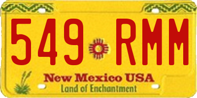 NM license plate 549RMM