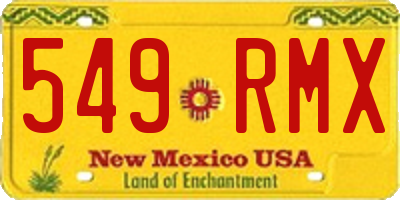 NM license plate 549RMX