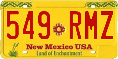 NM license plate 549RMZ