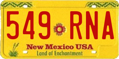 NM license plate 549RNA