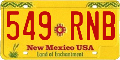 NM license plate 549RNB