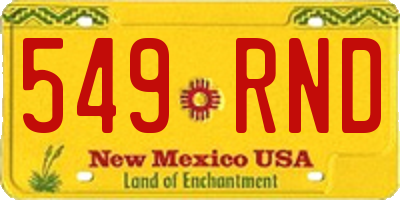 NM license plate 549RND