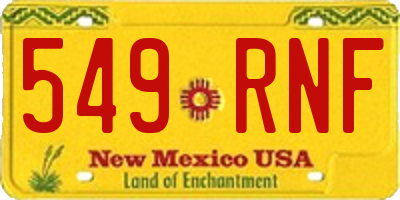 NM license plate 549RNF