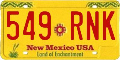 NM license plate 549RNK