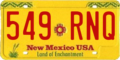 NM license plate 549RNQ