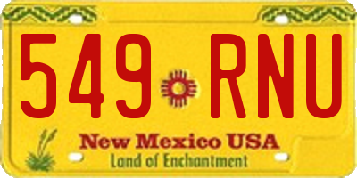 NM license plate 549RNU