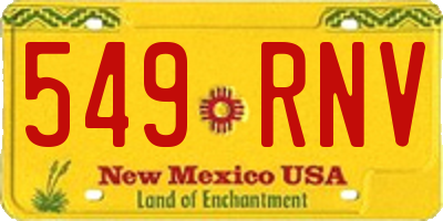 NM license plate 549RNV