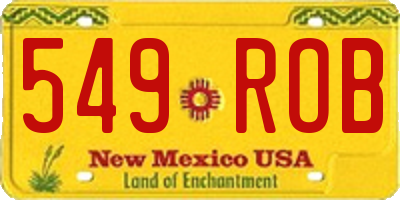 NM license plate 549ROB