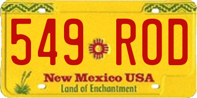 NM license plate 549ROD