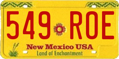 NM license plate 549ROE