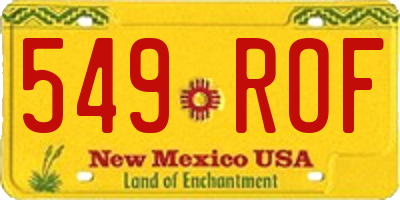 NM license plate 549ROF