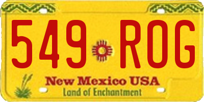 NM license plate 549ROG