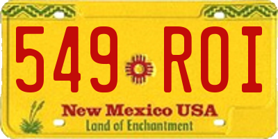 NM license plate 549ROI