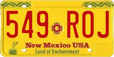 NM license plate 549ROJ