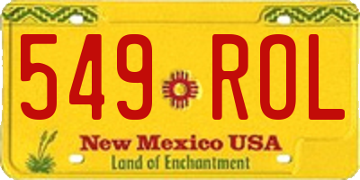 NM license plate 549ROL