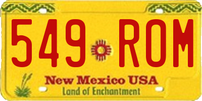 NM license plate 549ROM