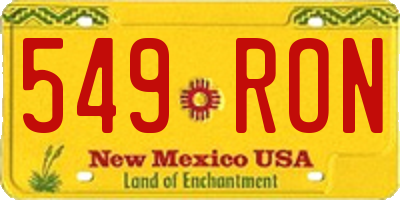 NM license plate 549RON