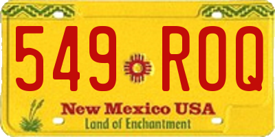 NM license plate 549ROQ