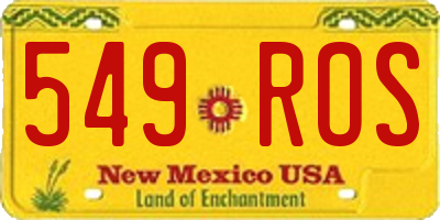 NM license plate 549ROS
