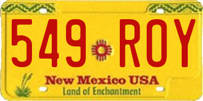 NM license plate 549ROY