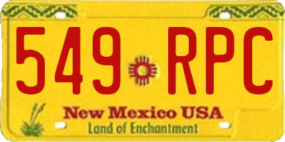 NM license plate 549RPC