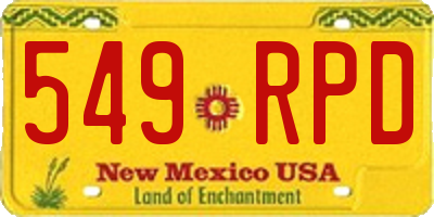 NM license plate 549RPD