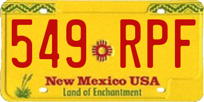 NM license plate 549RPF