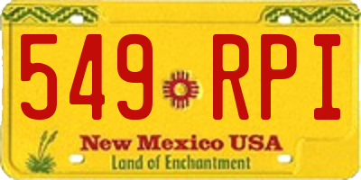 NM license plate 549RPI
