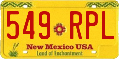 NM license plate 549RPL