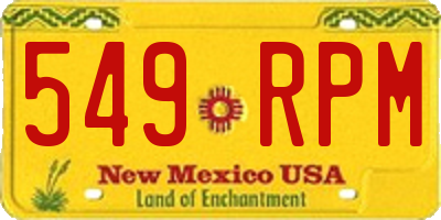 NM license plate 549RPM
