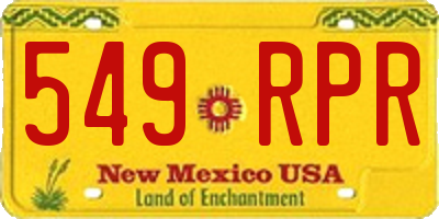 NM license plate 549RPR