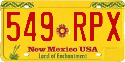 NM license plate 549RPX