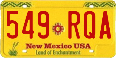 NM license plate 549RQA