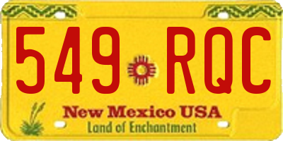 NM license plate 549RQC