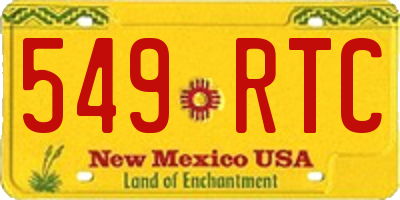 NM license plate 549RTC