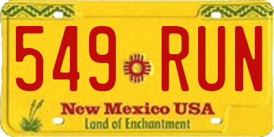 NM license plate 549RUN