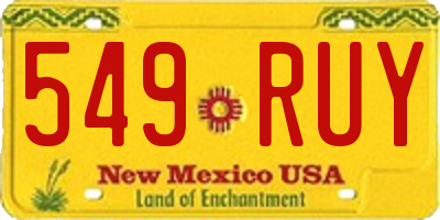 NM license plate 549RUY