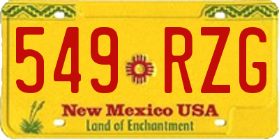 NM license plate 549RZG