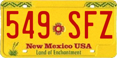 NM license plate 549SFZ